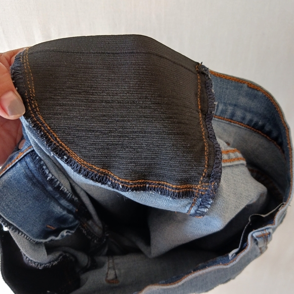 Kancan Maternity Skinny Jeans Size 26 Side Panel Low Rise Medium Wash Raw Hem - Picture 14 of 15